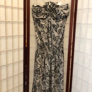 Paisley romper NWOT black white fit medium